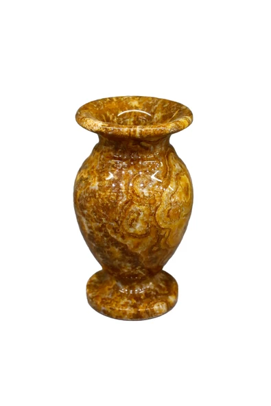 taru pasaj Oniks Doğal Taş Küp Vazo – 12 cm Dekoratif El Yapımı Ürün - Resim 4