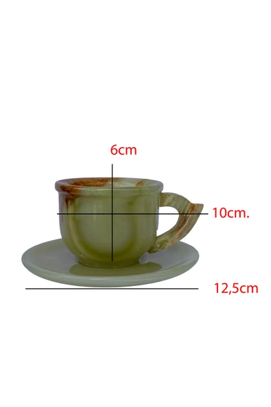 taru pasaj Doğal Oniks Taşı Türk Kahvesi Fincanı Takımı - Şık ve Özel Tasarım - Resim 4