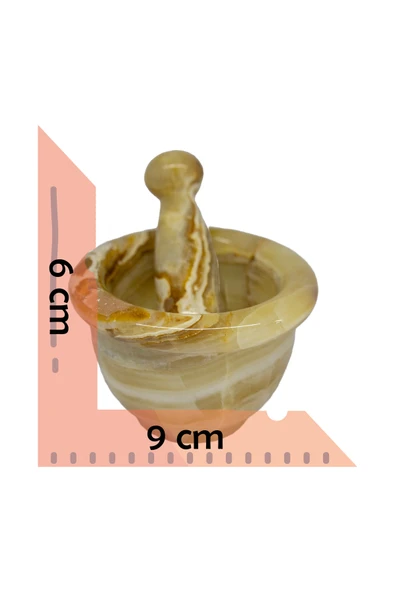 mutfak "ev Eşyaları: Orta Boy Doğal Oniks Taş Havan - Damarlı Akik Desenli, Şık Ve Kullanışlı Ev Hediyesi" - Resim 3