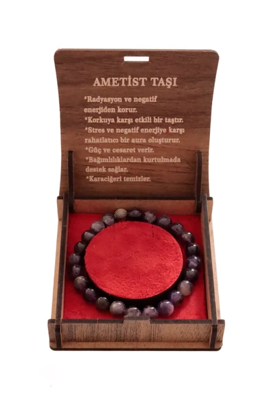 taru pasaj Stres ve Negatif Enerjiye Karşı 8 mm Ametist Bileklik - Resim 2