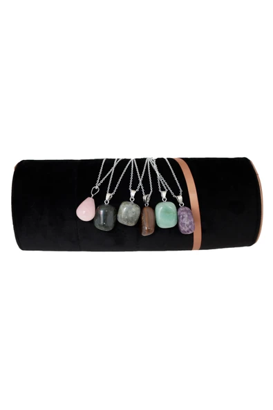 taru pasaj "Dalmaçyalı Jasper Doğal Taş Kütle Kolye - Doğanın Benzersiz Deseni ve Enerjisi" - 4