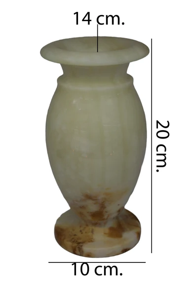 taru pasaj "Doğal Oniks Küp Model Vazo – 20 cm El Yapımı Dekoratif Tasarım" - Resim 2