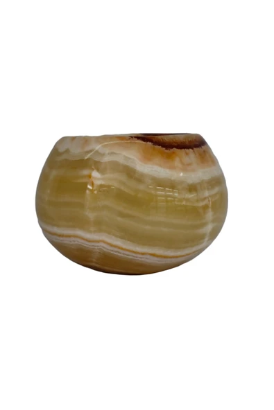 taru pasaj El Yapımı Oniks Hacıyatmaz Mumluk – Doğal Taş ile Sıcak ve Şık Dekor - Resim 2