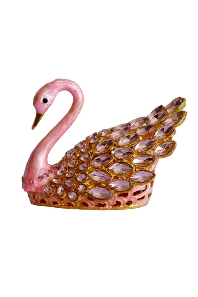 taru pasaj Kristal Taşlı Kuğu Biblo – Metal Dekoratif Figür, Hediyelik, Mavi | Pembe | Beyaz Renk Seçenekleri - Resim 3