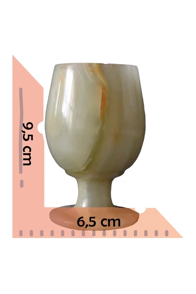 Oniks Doğal Taşından El Yapımı Kadeh - 10 Cm Benzersiz Sunum Ve Dekorasyon - 2,5x4inç - Resim 2