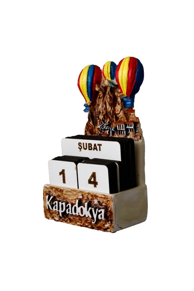 taru pasaj Renkli Dekoratif Hediyelik Masa Takvimi - Cappadocia Temalı Takvim Pratik Tarih Gösterimi