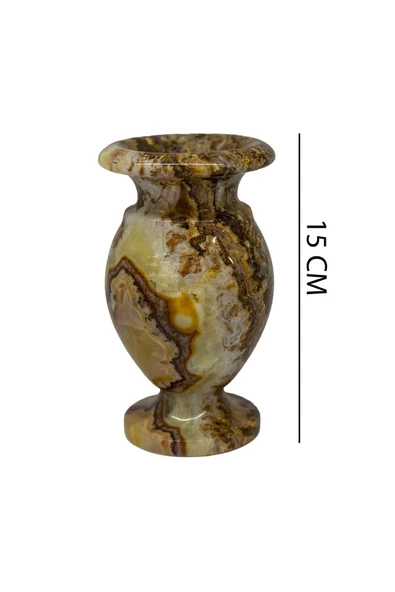 Oniks Ev Dekorasyon: , Doğal Taş, Küp, Vazo - Damarlı Akik Taşından, Dekoratif Vazo, - Resim 2