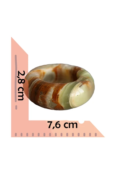 taru pasaj Özgün ve Doğal Oniks Taş Kül Tablası – El Yapımı Dekoratif Taş Küllük (7,6 cm x 2,8 cm) - Resim 2