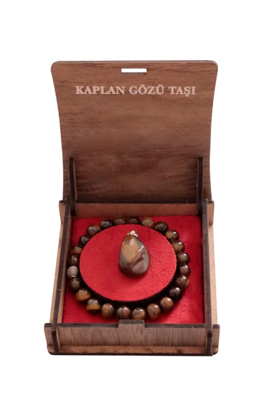 taru pasaj Kaplangözü Doğal Taş Set - 8 mm Bileklik & Kolye ile Ruhsal Güç ürün görseli