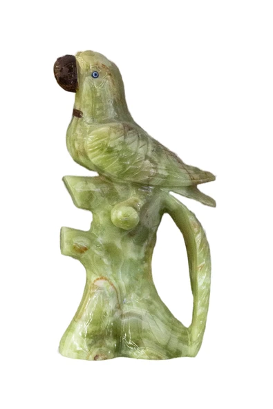 taru pasaj Doğal Oniks Taşından Papağan Heykeli - Evinize Doğal Bir Dokunu ürün görseli