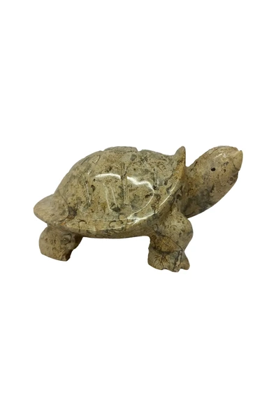 Oniks Doğal Fosilli Taş Kablumbağa - 6 İnç Hayvan Fiğürü - 2