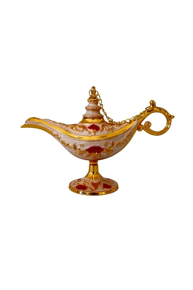 taru pasaj Dekoratif Alaaddin Sihirli Lambası - Vintage Tasarım, 13x8.5 cm - Resim 3