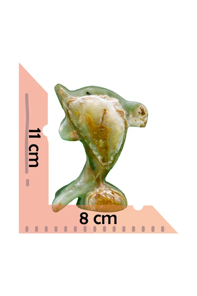 taru pasaj Doğal Oniks Taş Dekoratif Yunus Figürü - El Yapımı Şık Hediyelik Eşya - 3