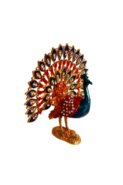 taru pasaj Kristal Taşlı Dekoratif Tavus Kuşu Biblosu - Zarif ve Şık Tasarım - Resim 2