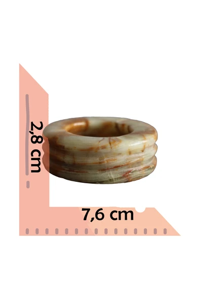 taru pasaj Özgün El Yapımı Oniks Doğal Taş Kül Tablası – Dekoratif 3 Katmanlı Küllük 7,6 cm - Resim 2