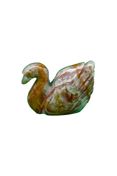 taru pasaj Doğal Oniks Taş Kuğu Figürü - Dekoratif El Yapımı Biblo ürün görseli