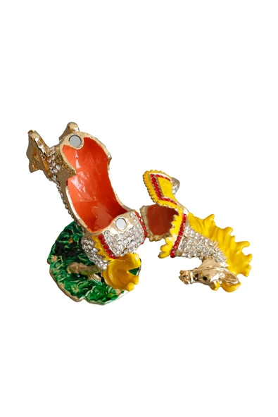 taru pasaj Kristal Taş İşlemeli Dekoratif At Figürlü Metal Mücevher Kutusu - Resim 5