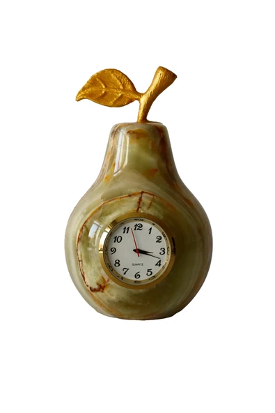 taru pasaj "Doğal Oniks Taş Armut Şeklinde Masa Saati - Dekoratif Hediyelik" - Resim 2