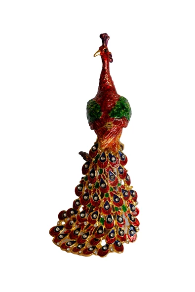 taru pasaj Kristal Taş İşlemeli Metal Tavus Kuşu Biblo – Ağaç Üzerinde Dekor – 18x9 cm ürün görseli