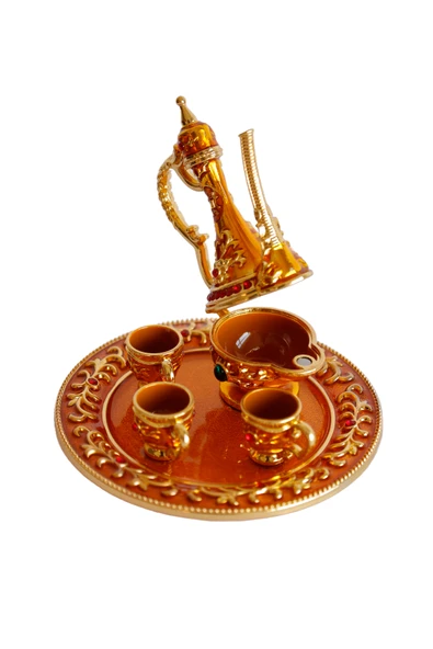 taru pasaj Renkli Metal Biblolar - Renk Seçenekli Dekoratif Mini Çay Takımı - Resim 4