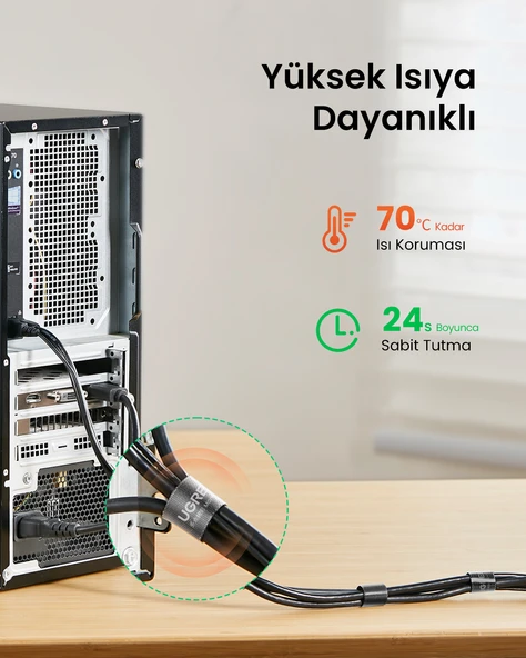 UGREEN Kablo Düzenleyici Cırt Band 2 Metre, 40354 - Resim 5