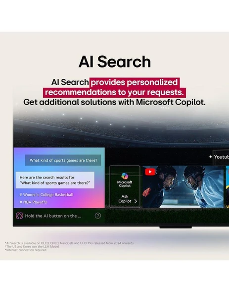 55 inç LG UHD AI UA84 4K Akıllı TV AI HDR10 WebOS25 2025 55UA84006LB - Resim 9