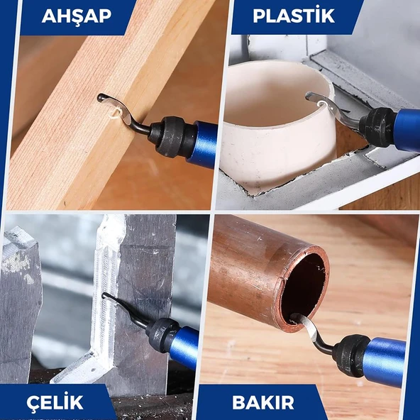 WORKPRO WP309010 Profesyonel Çapak Temizleme Kalemi + 3 Parça Bıçak - Resim 5