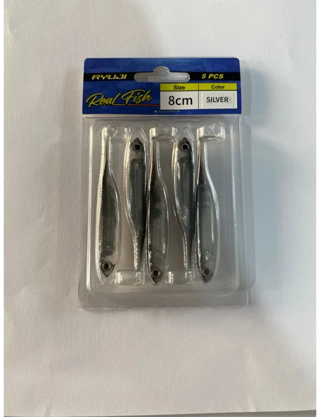 RYUJİ REAL FİSH 8 CM SİLVER  SİLİKON YEM ürün görseli