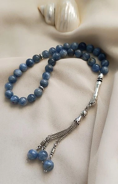 Tesbih 33 lü 08 mm Doğal Taş Kyanit AAA Kalite Tesbih - Resim 3