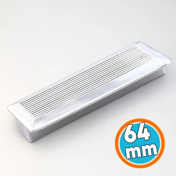 Plastik Kulp 64 mm Mutfak Mobilya Çekmece Mutfak Dolap Dolabı Kulpları Kapak Kulbu 6.4 cm Gümüş ürün görseli