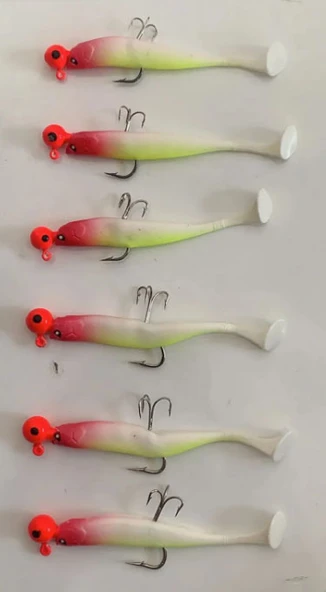 ZOKA VE ÜÇLÜ İĞNESİ TAKILI LUCKY JOHN BASARA TR005 SİLİKON HAZIR BALIK YEM 3.5'' ürün görseli