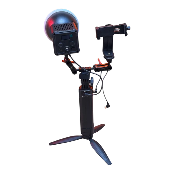 GDX ML40 RGB Telefon Vlog Seti + El Tipi Powerbank Tripod Batarya - Resim 3