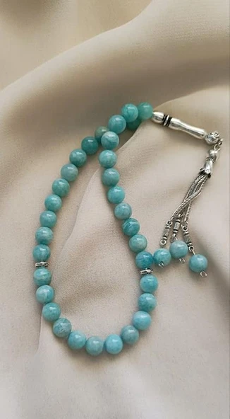 Tesbih 33 lü 08 mm Doğal Taş Amazonit AAA Kalite Tesbih - Resim 4