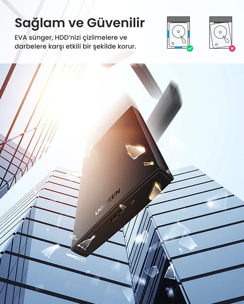 UGREEN 2.5″ USB 3.0 to SATA Hard Disk Kutusu, 60353 - Resim 6