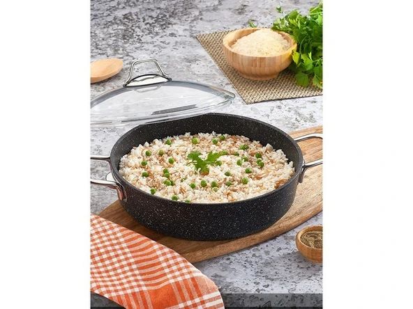 Falez Black Line 22 cm Granit Karnıyarık Tencere - Resim 5