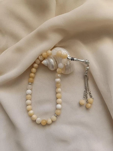 Tesbih 33 lü 08 mm Doğal Taş Kalsit AAA Kalite Tesbih - Resim 2