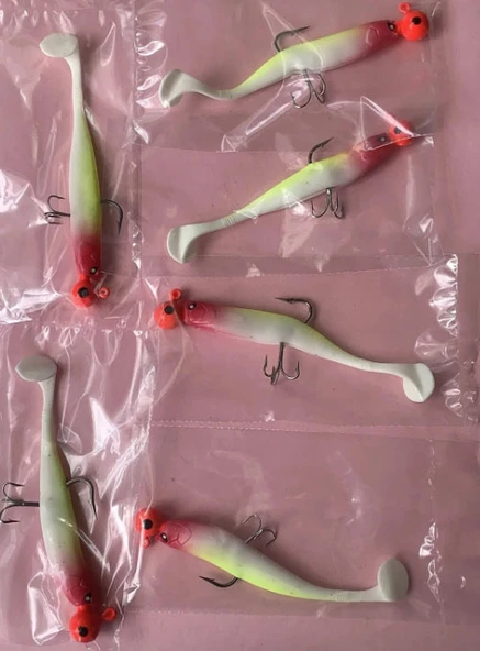 ZOKA VE ÜÇLÜ İĞNESİ TAKILI LUCKY JOHN BASARA TR005 SİLİKON HAZIR BALIK YEM 3.5'' - Resim 2