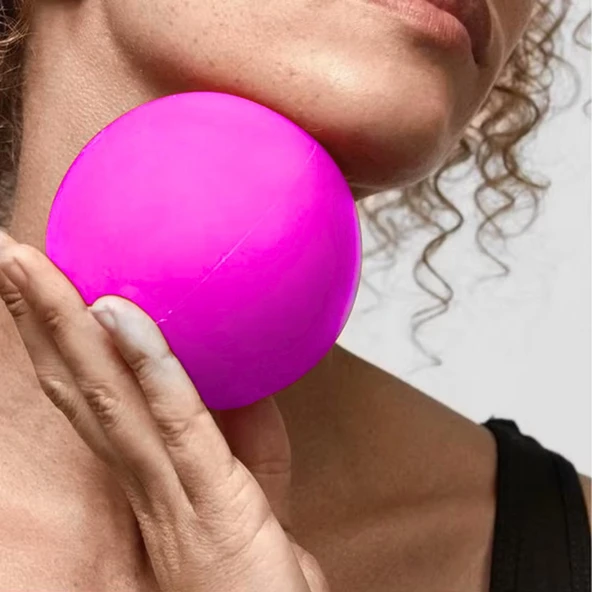 Face Yoga Ball Özel Üretimli 250 Gr Yüz Egzersiz & Masaj Topu Mor Renk - Resim 4