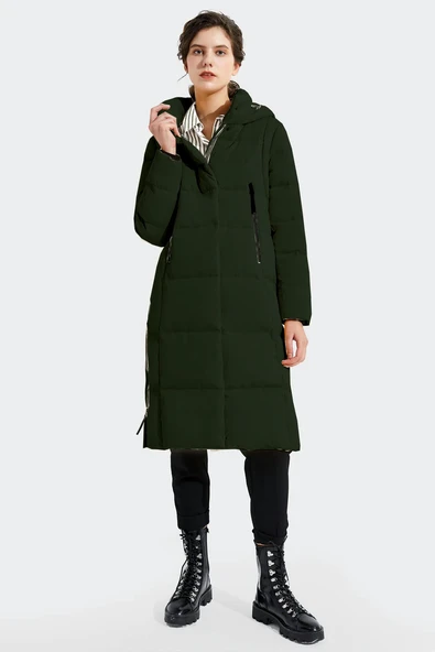 Kadın Uzun Kışlık İçi Elyaflı Astarlı Yan Fermuar Detaylı Şişme Mont ürün görseli