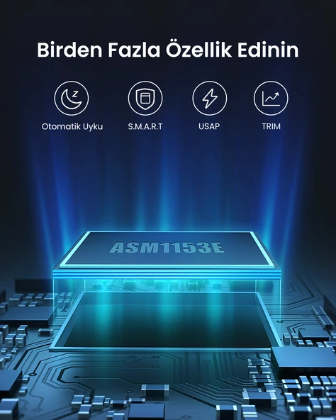 UGREEN 2.5″ USB 3.0 to SATA Hard Disk Kutusu, 60353 - Resim 4