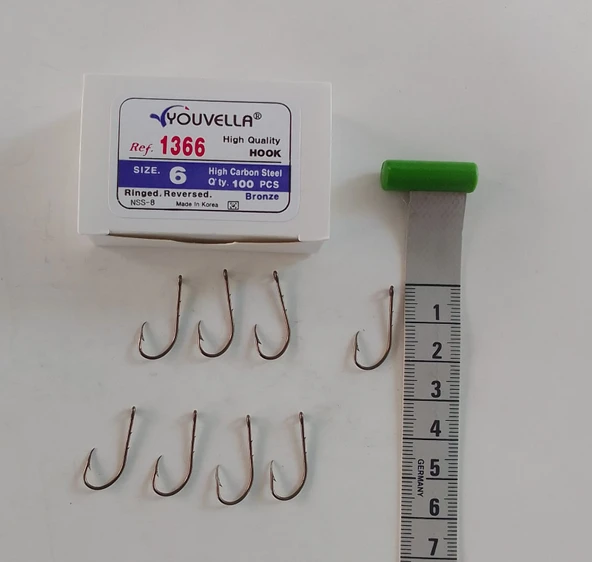 YOUVELLA 1366 DELİKLİ TIRNAKLI OLTA İĞNESİ 100 'LÜ NO:6 - Resim 3