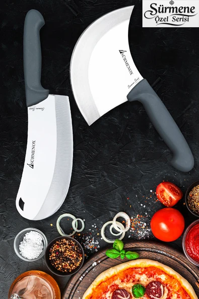 Sürmene Gri Serisi Mutfak Bıçak Seti Pizza Börek Pide Bıçağı Salata Bıçağı 2 Li Set HDS-864 ürün görseli 1