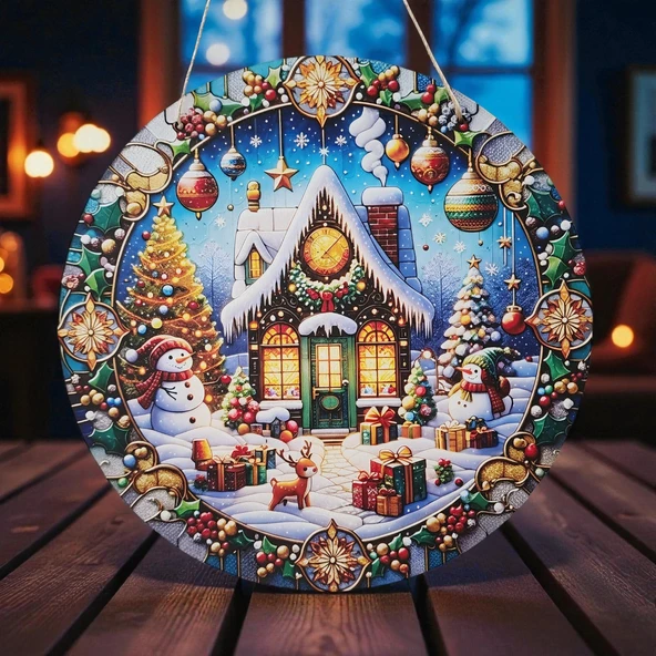 Kardan Adamlı Yeni Yıl Evi Kapı ve Duvar Süsü - Resim 3