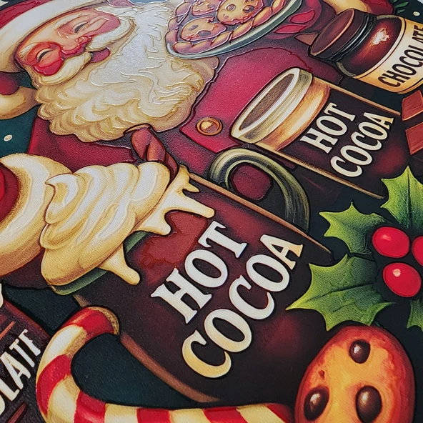 Noel Baba Kapı ve Duvar Süsü Sıcak Çikolata - Resim 6