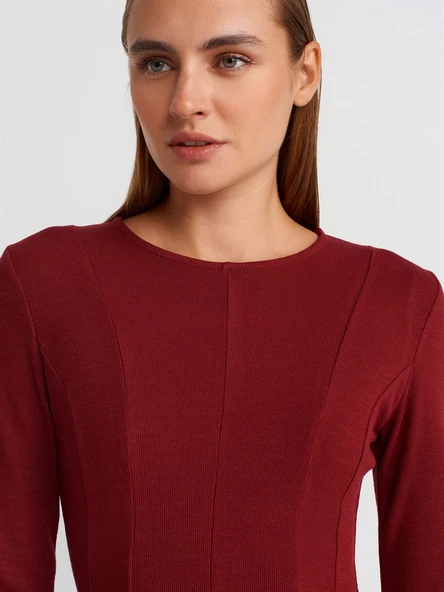 32090 DİLVİN UZUN KOLLU PEPLUM TOP - Resim 11