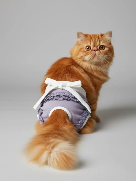 Princess Lila Dişi Kedi Regl Külotu | Kedi Donu | Kedi İç Çamaşırı | Ayarlanabilir Bağcıklı | Küçük Irklar İçin - Resim 6