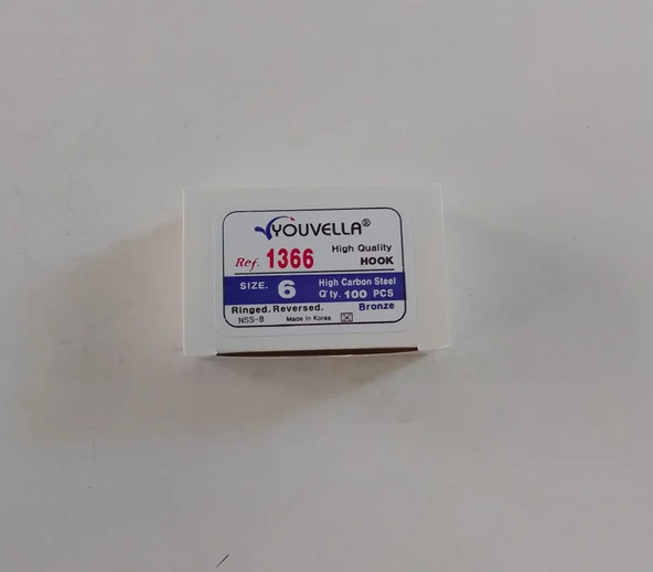 YOUVELLA 1366 DELİKLİ TIRNAKLI OLTA İĞNESİ 100 'LÜ NO:6 - Resim 2
