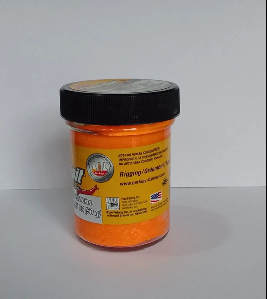 BERKLEY POWERBAİT NATUREL SCENT BLOOD WORM KAN KURDU TURUNCU RENK (53378)ALABALIK HAMURU - Resim 3