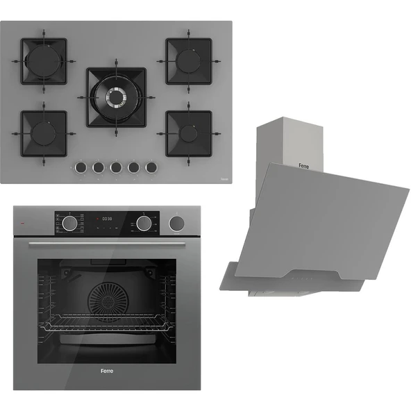 Ferre Steamart Ss Serisi Gri Set (SS038 + XE64CPR +D065 ) -75'lik Seri Kare Emaye Izgara ürün görseli 1