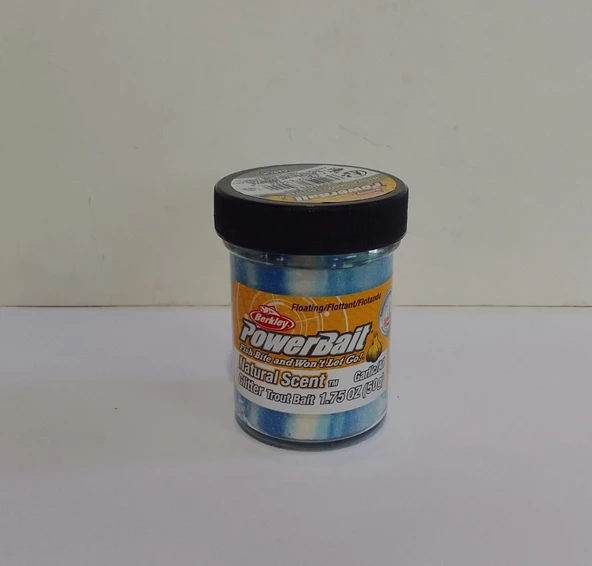 BERKLEY POWERBAİT 63424 WHİTE/NEON BLUE  GARLIC (SARIMSAKLI) ALABALIK HAMURU - Resim 2